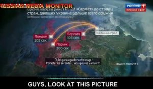 Scène surréaliste à la TV russe où l'on indique qu'un missile pourrait toucher Paris en 200 secondes
