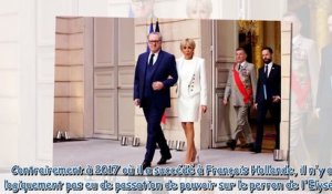Investiture d'Emmanuel Macron - sa femme, Brigitte, et sa mère, Françoise, assorties en blanc pour l