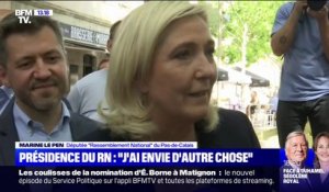 Présidence du RN: Marine Le Pen "souhaite mettre [son] énergie dans la présidence du groupe à l'Assemblée nationale"