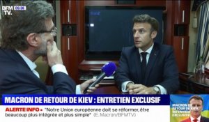 Emmanuel Macron: "Je reviens d'Ukraine marqué par ce que l'on a vu et vécu, chargé par l'histoire du moment"
