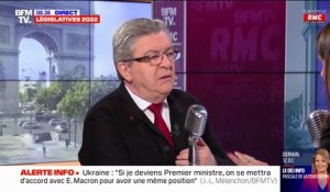 Ukraine: "Si je deviens Premier ministre, on se mettra d'accord avec Emmanuel Macron, pour parler d'une seule voix", affirme Jean-Luc Mélenchon