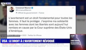Droit à l'avortement révoqué aux États-Unis: Emmanuel Macron déplore la "remise en cause" des "libertés" des femmes