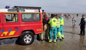 Exercice de sauvetage à la côte belge