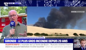 Incendies: "Plus de 1000 hommes et femmes sont présents sur le site", explique Jean-Luc Gleyze en évoquant le dispositif mis en place en Gironde