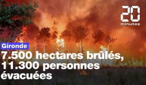 Gironde: 7.500 hectares brûlés, 11.300 personnes évacuées