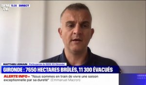 Incendies en Gironde: "Un semblant de ralentissement" des feux à la Teste-de-Buch, selon Matthieu Jomain (SDIS 33)