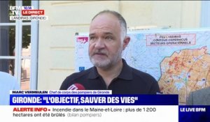 Incendie en Gironde: le chef de corps des pompiers explique "avoir eu pas loin de 40 départs de feu sur le département" mardi