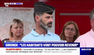 Incendie fixé en Gironde: "La gendarmerie va faciliter le retour des habitants", assure le général Loïc Baras