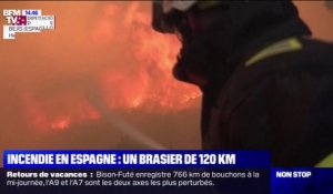 Incendie en Espagne: un brasier de 120km