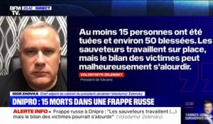 Frappe russe à Dnipro: selon la présidence ukrainienne, "ce n'est pas un site militaire qui a été visé, mais une gare avec des civils"