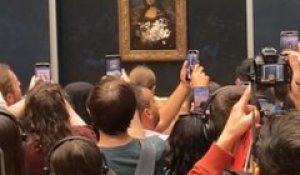 Au Louvre, la Joconde entartée