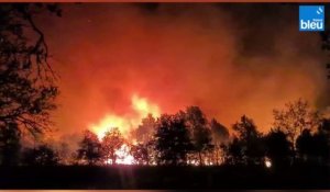Incendie dans le Médoc : les images des pompiers au plus près des flammes