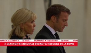 Elizabeth II : Emmanuel Macron se recueille devant le cercueil de la reine