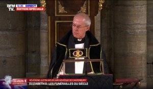 Justin Welby, archevêque de Canterbury, prononce le sermon des funérailles d'Elizabeth II