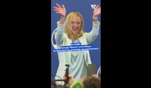 Arrivée en tête, la candidate néo-fasciste Giorgia Meloni promet de gouverner "pour tous les Italiens"