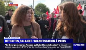 "Tous les enseignants ne seront pas augmentés de 10%", regrette une manifestante dans le cortège à Paris