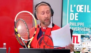 "Philippe Caverivière improvise un match de tennis en studio avec la ministre des Sports"