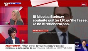 Rachida Dati juge "petits" les propos de Bruno Retailleau qui assure qu'il ne "retiendra pas" Nicolas Sarkozy s'il souhaite quitter LR