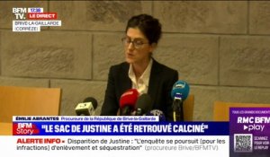 Disparition de Justine à Brive: "La garde à vue du mis en cause a été prolongée pour 24h", annonce la procureure