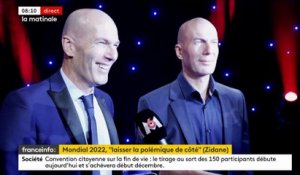 Mondial 2022 au Qatar: "Il faut laisser la polémique de côté et laisser la place au jeu et à la Coupe du monde", estime l'ex-footballeur Zinédine Zidane - VIDEO