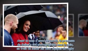 Kate Middleton sous la pluie - la princesse opte pour un look très gallois pour sa dernière sortie