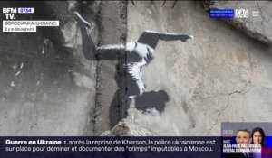 Une œuvre de Banksy découverte sur un immeuble bombardé dans la banlieue de Kiev