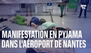 Des manifestants en pyjama pour dénoncer les nuisances sonores près de l’aéroport de Nantes