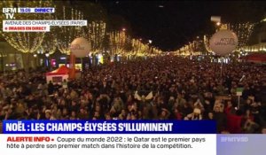 L'avenue des Champs-Élysées illuminée pour les fêtes de fin d'année par le comédien Tahar Rahim