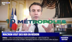 ÉDITO - RER en région: "Emmanuel Macron, en bon écolo, fait déjà du recyclage puisqu'un certain nombre de projets étaient déjà mis à l'étude"