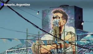 Argentine: le quartier d'enfance de Messi lui rend hommage avec une fresque murale