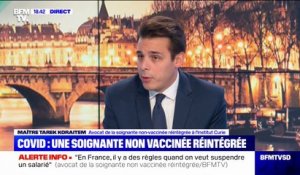 Soignante non-vaccinée contre le Covid, réintégrée: "La procédure de suspension n'a pas été respectée", affirme son avocat Me Tarek Koraitem