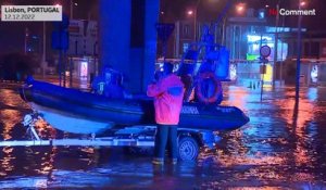 Intempéries en Europe : neige en Finlande, inondations au Portugal