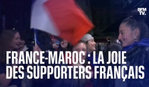 France-Maroc: la joie des supporters français après la qualification des Bleus en finale