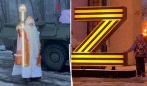 Russie : Père Noël sur un char, «Z» en décoration de Noël, les fêtes en temps de guerre