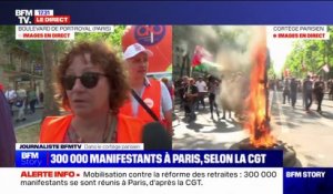 Retraites: "Si on est là pour l'instant, c'est qu'on y croit", explique une syndicaliste CFDT dans le cortège parisien, malgré une mobilisation en baisse