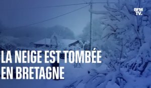 Il a neigé cette nuit en Bretagne: les images filmées par les témoins BFMTV