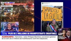 "Je trouve que c'est pitoyable": Bruno Pomart reproche à Sandrine Rousseau sa photo avec une pancarte "Sardou ta g*****"