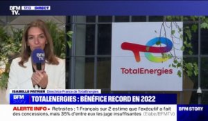 Isabelle Patrier, directrice France de TotalÉnergies, sur les hydrocarbures: "On arrêtera d'investir quand nous n'aurons plus de besoins et de demandes sur ces produits pétroliers"