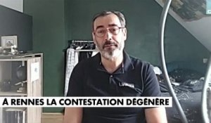 David Leveau : «À 00h30, des casseurs se sont réunis à 250, ont mis le feu à des palettes et ont bloqué la route de Lorient», à propos des débordements survenus à Rennes