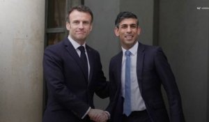 Rishi Sunak, premier ministre britannique reçu par Emmanuel Macron à l'Élysée