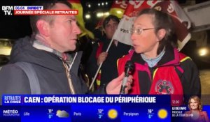 Mobilisation contre la réforme des retraites: le périphérique de Caen bloqué par des manifestants