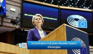 Accord dans l'UE pour doubler la part d'énergies