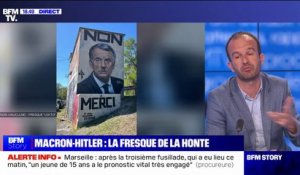 Manuel Bompard (LFI) sur la fresque représentant Macron en Hitler: "Nous avons le droit à la satire en France"