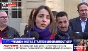Syndicats à Matignon: "C'est Laurent Berger, au nom de l'intersyndicale, qui a mis fin à cette réunion", affirme Sophie Binet (CGT)