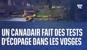 Vosges: un Canadair fait des tests d'écopage sur le lac de Gérardmer
