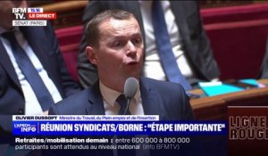 Réunion à Matignon avec l'intersyndicale: Olivier Dussopt évoque "une étape importante"