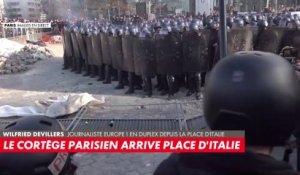 Le cortège parisien arrive Place d'Italie dans un calme relatif