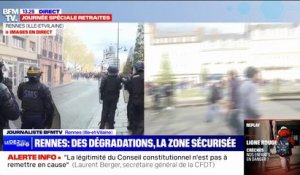 Réforme des retraites: tensions à Rennes, une voiture et des poubelles brûlées