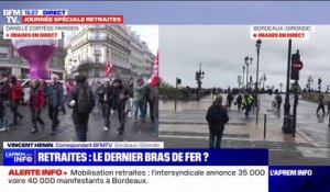 Retraites: la manifestation s'achève à Bordeaux avec une baisse de la mobilisation