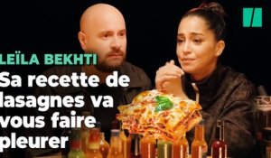 Leïla Bekhti fait pleurer Kyan Khojandi avec sa recette de lasagnes dans « Hot Ones »